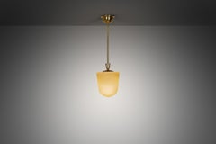 Swedish Grace Brass and Glass Hanging Lamp, Sweden ca 1920s