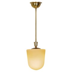 Swedish Grace Brass and Glass Hanging Lamp, Sweden ca 1920s