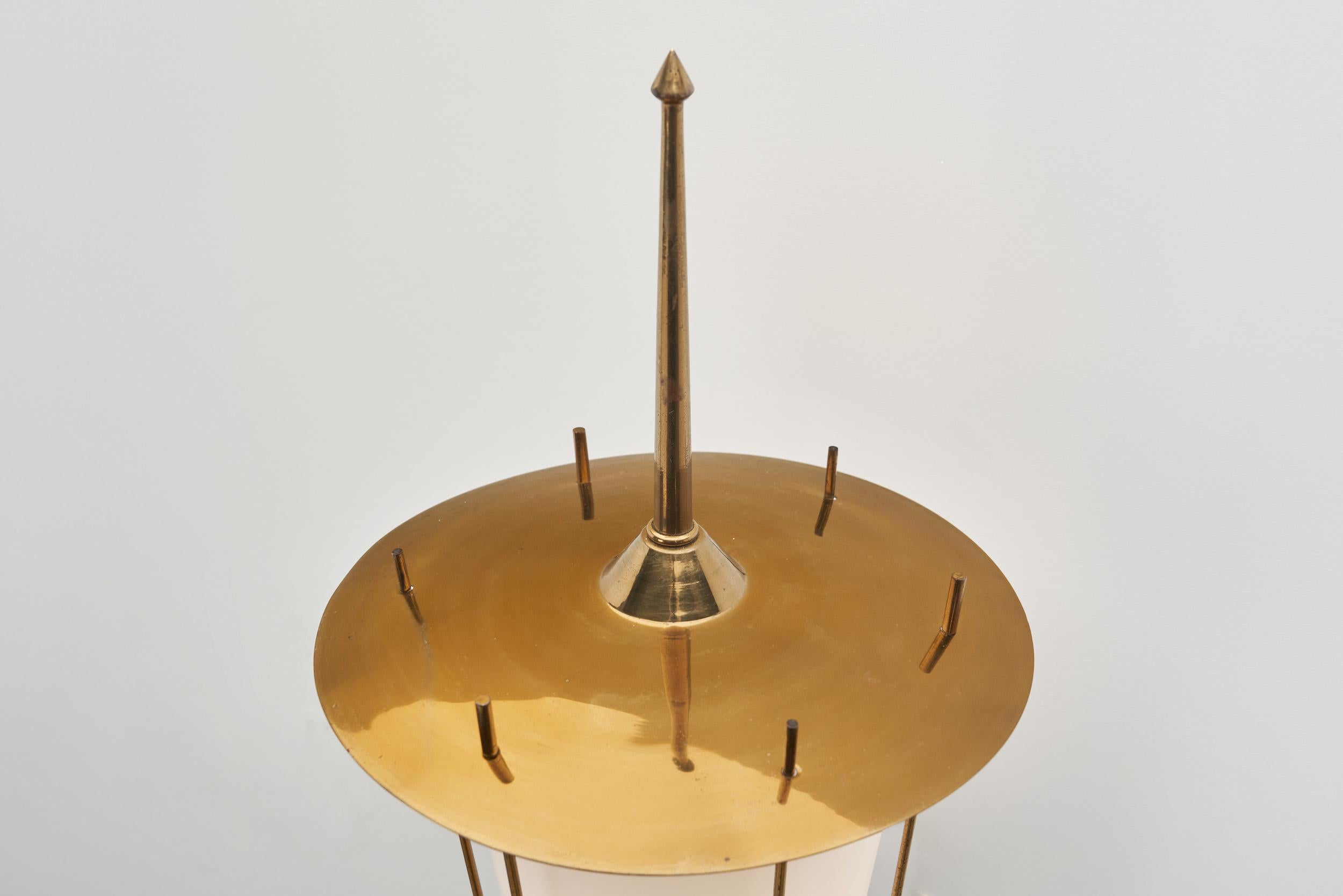 Swedish Grace Brass and Opaque Glass Wall Lamp, Sweden 1930s For Sale 6