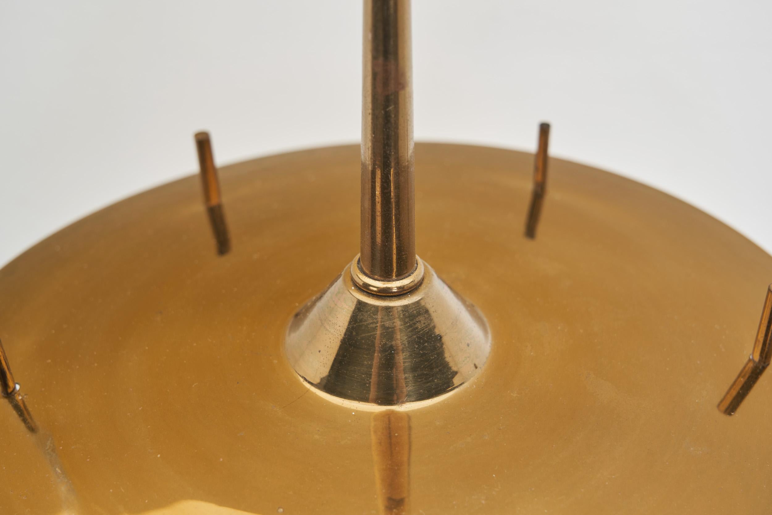 Swedish Grace Brass and Opaque Glass Wall Lamp, Sweden 1930s For Sale 7