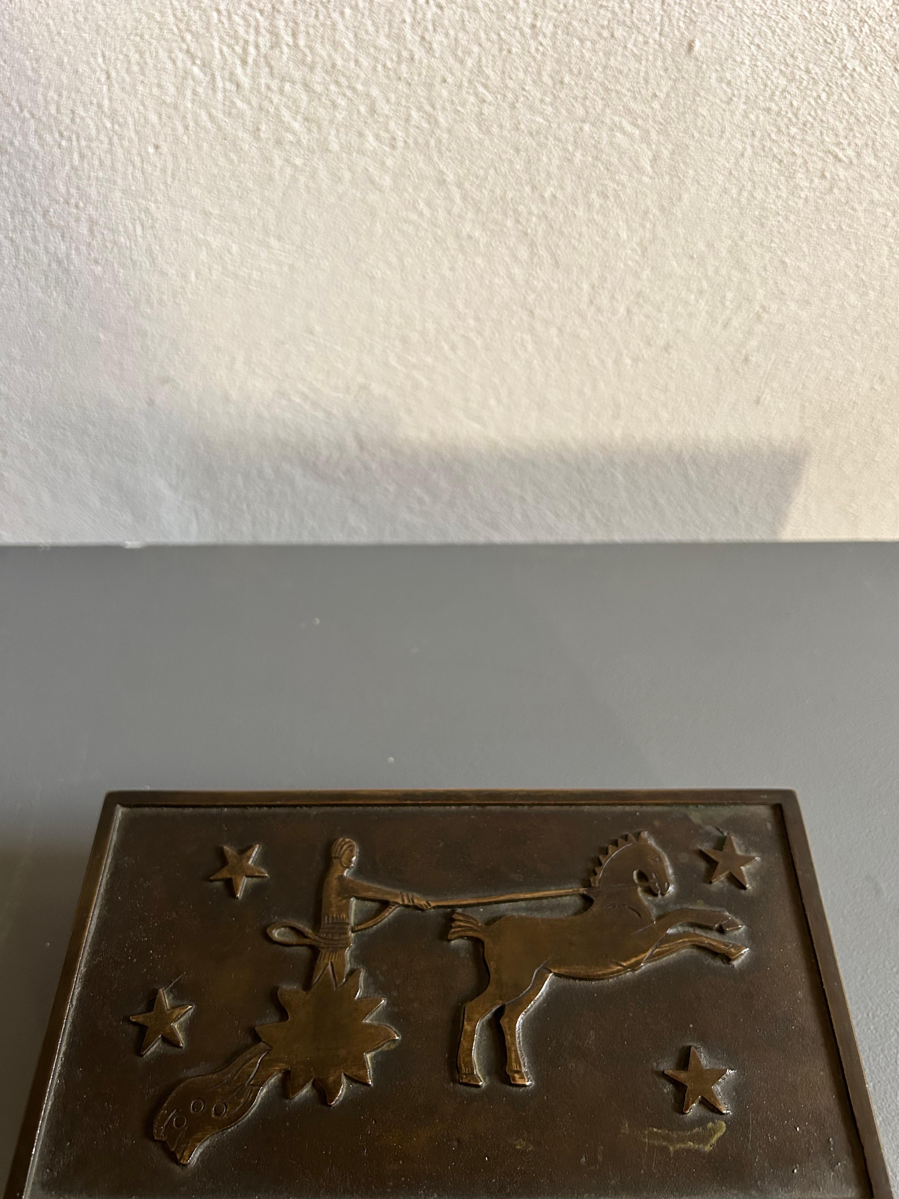 Caja sueca de bronce Grace, Suecia Años 30 mediados del siglo XX en venta