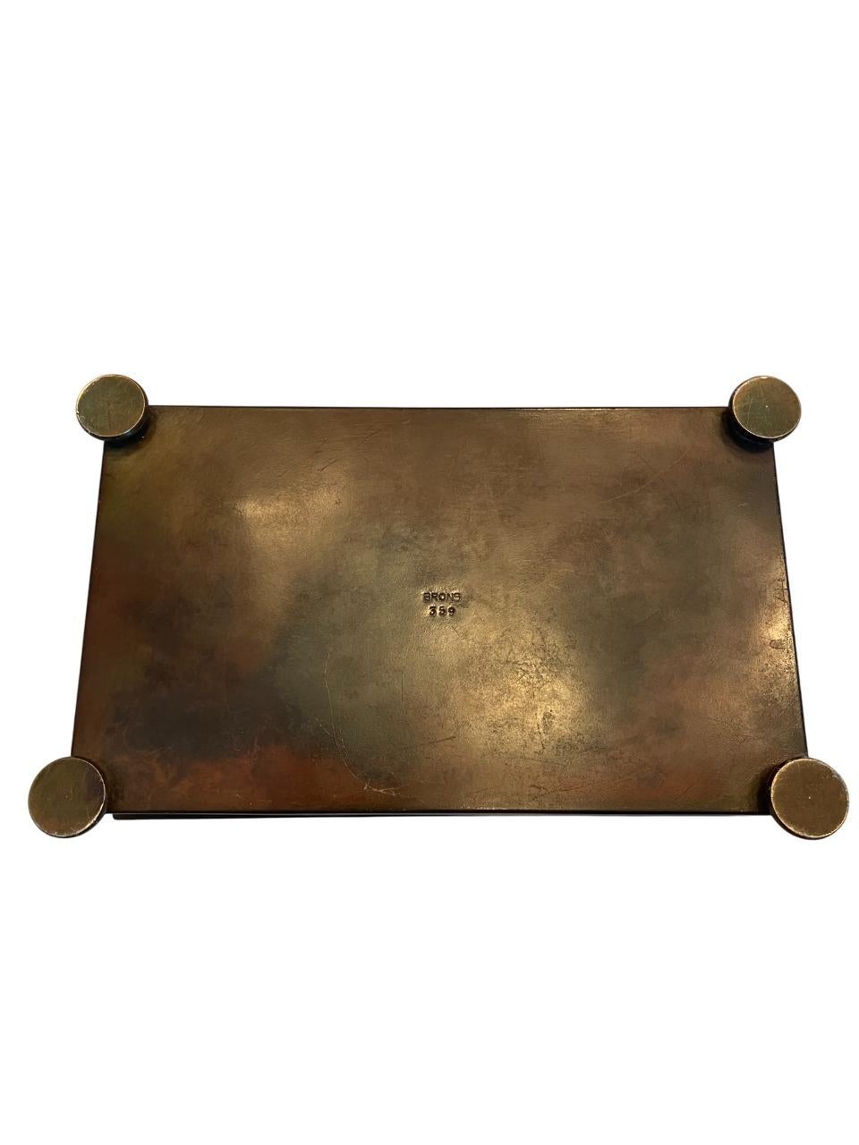 Elegante Caja de Cartas de Bronce Grace Sueca - Años 30 en venta 2