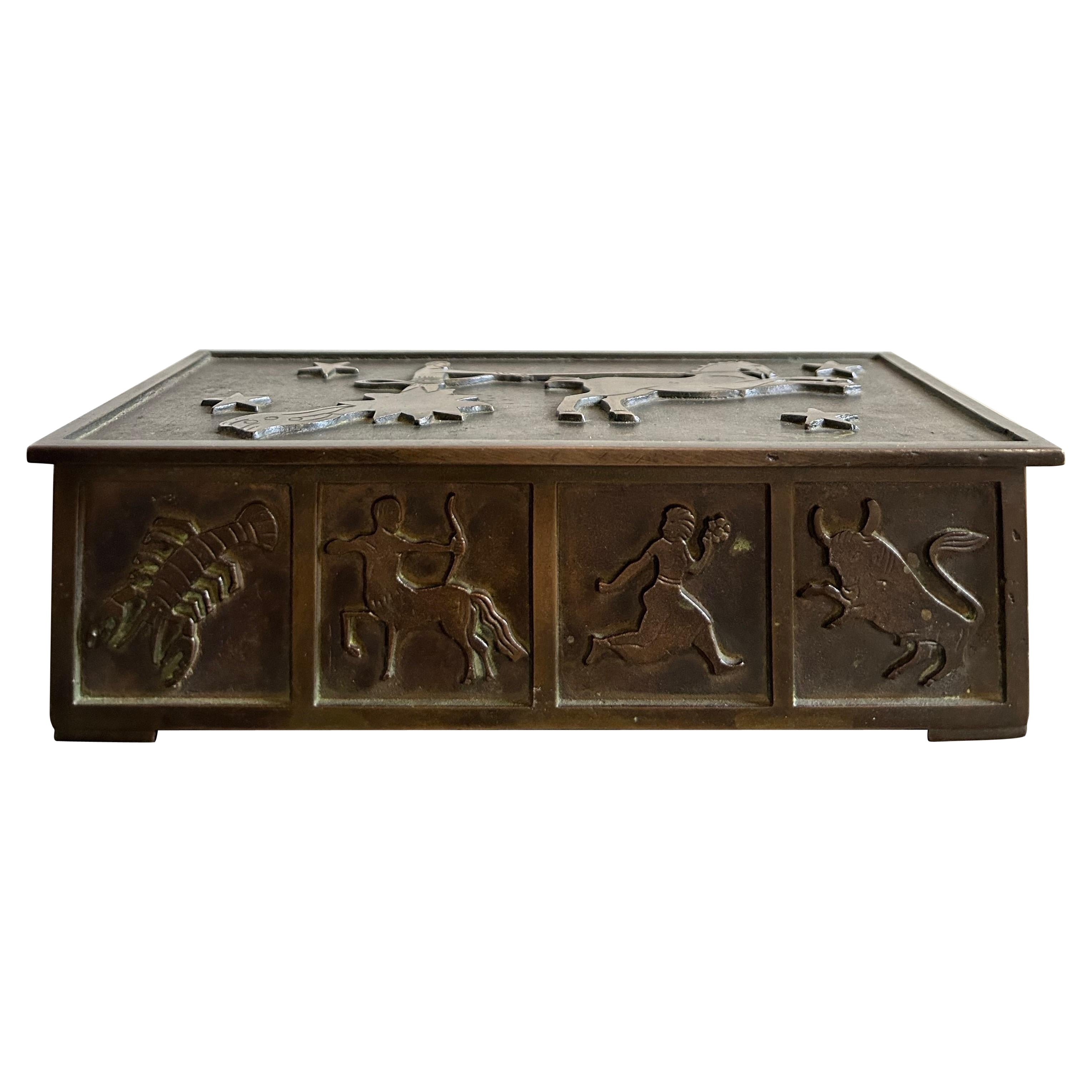 Schwedische Grace Bronze Box, Schweden 1930er Jahre