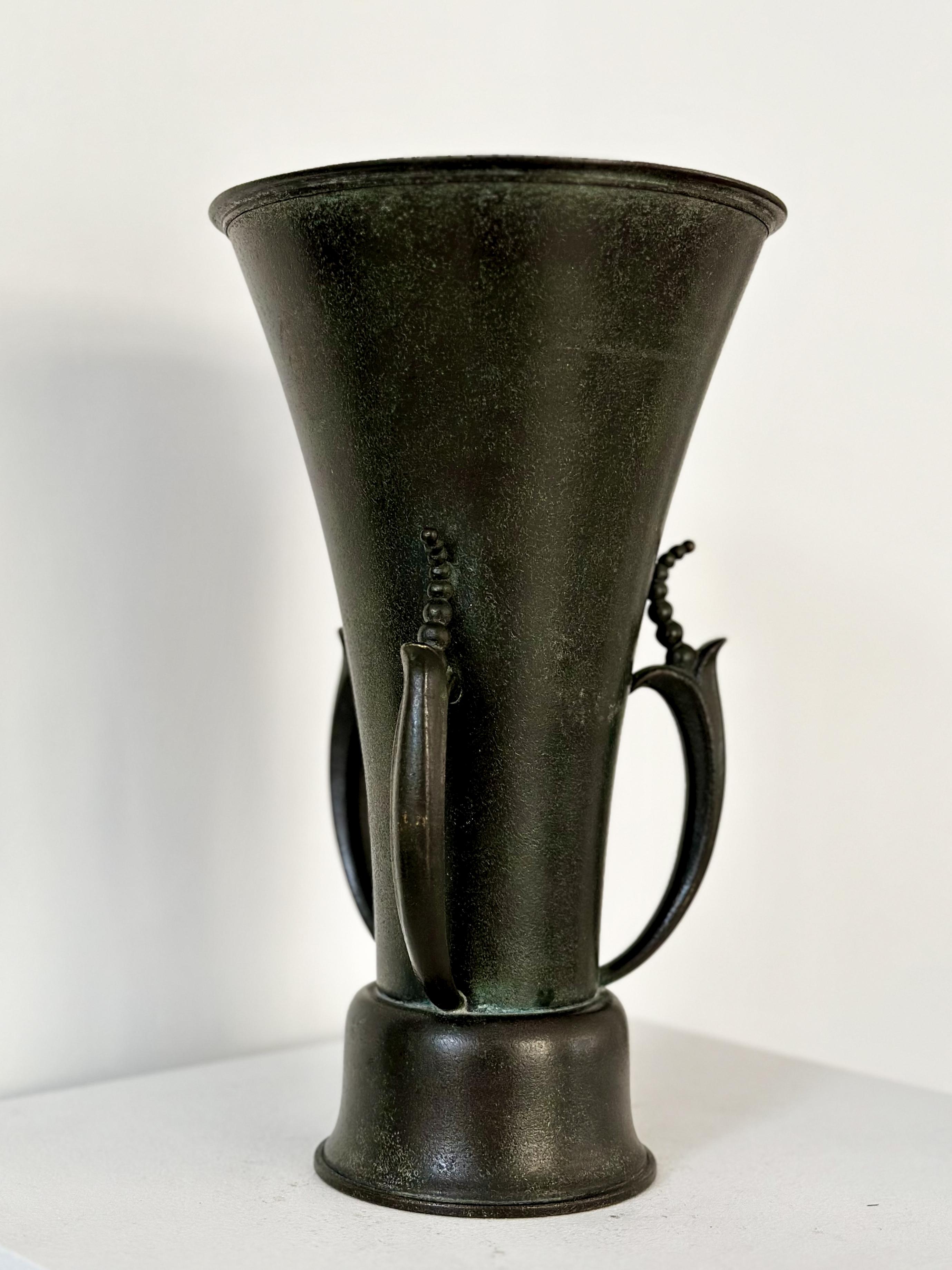 European Swedish Grace Bronze Vase, Ystad Brons, 1930s