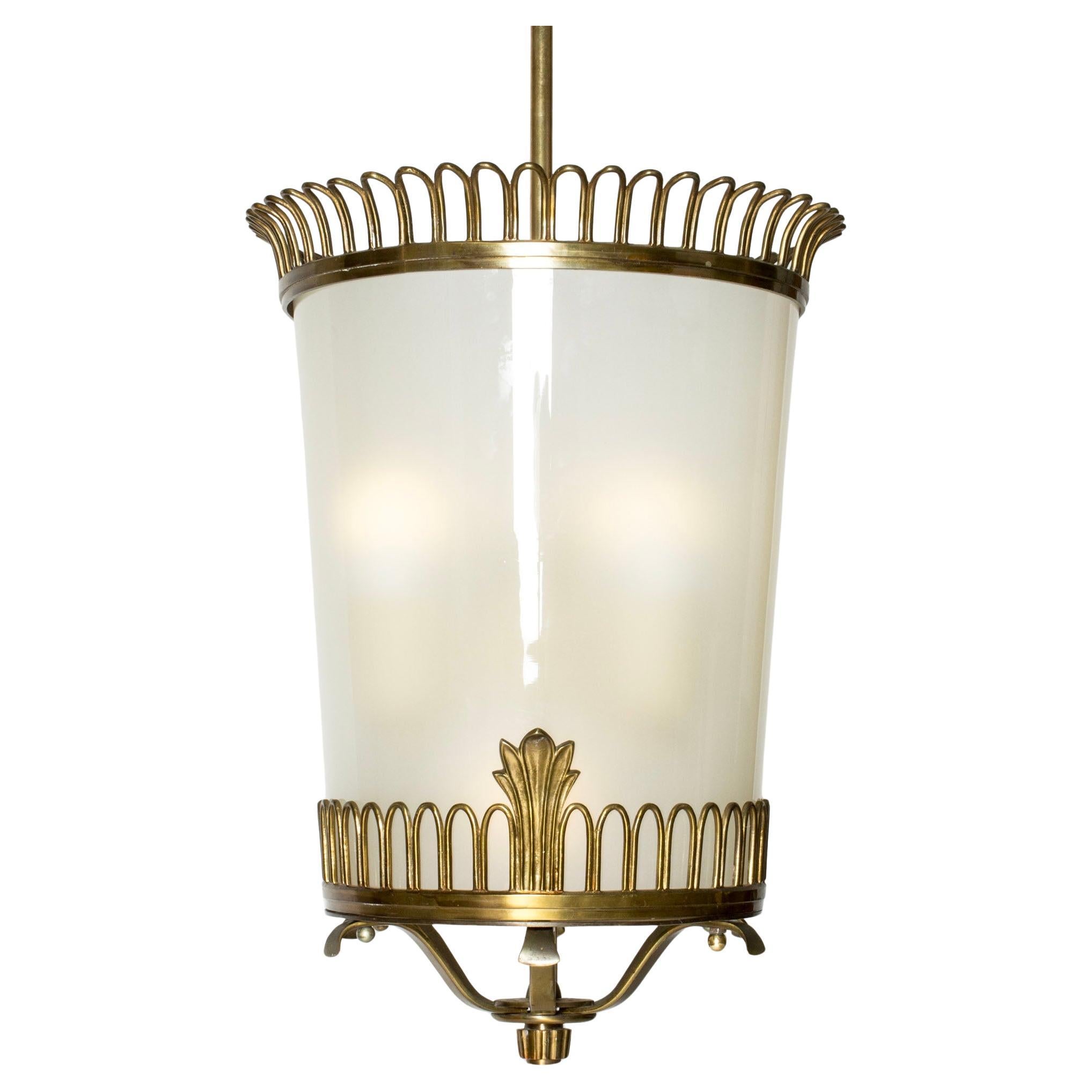 Swedish Grace Ceiling Light, brass, Sweden, 1930s For Sale