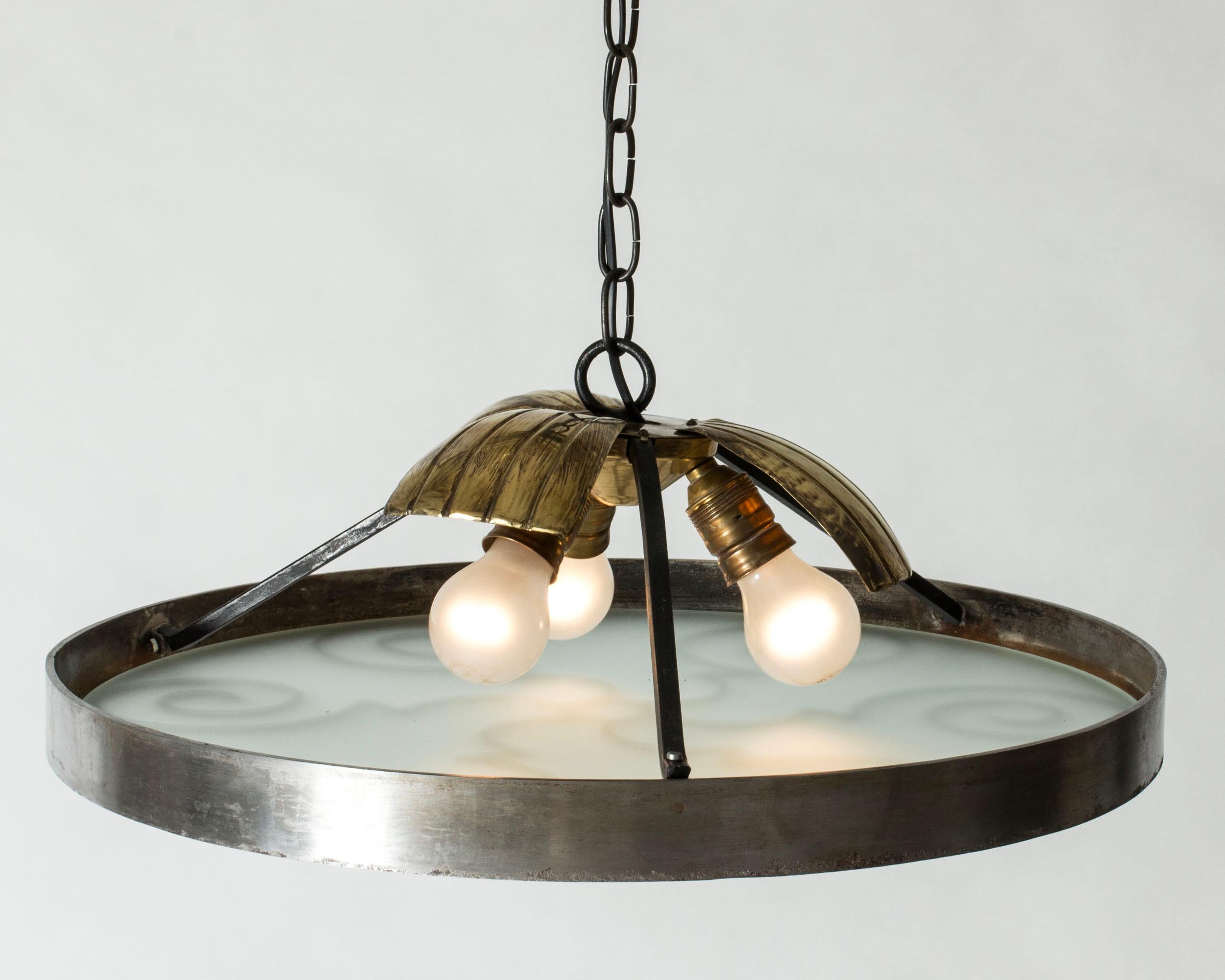 Scandinavian Modern Swedish Grace Ceiling Light by Lars Holmström, Sweden, 1930s For Sale