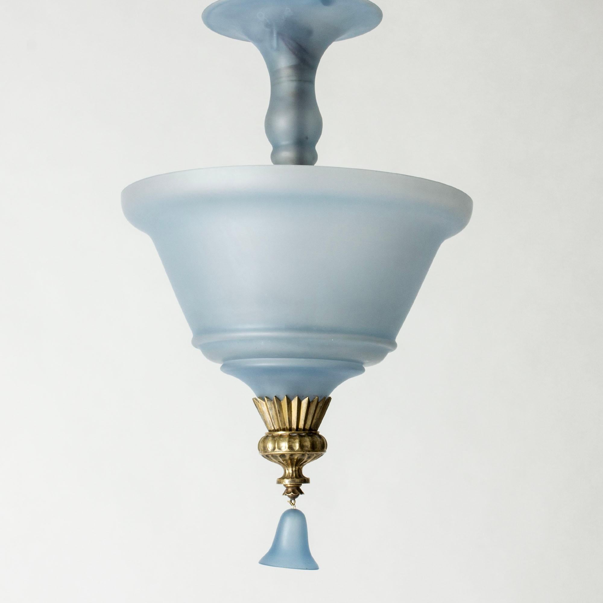 Swedish Grace Ceiling Light, Simon Gate, Orrefors, Sweden, 1920s In Good Condition For Sale In Stockholm, SE