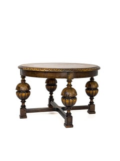 Swedish Grace Center Table in Burl Birch, Radial Birch Veneer and Dark-Stained O