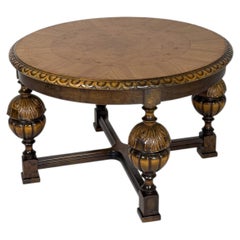 Swedish Grace Center Table in Burl Birch, Radial Birch Veneer and Dark-Stained O