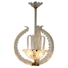 Swedish Grace Chandelier by Fritz Kurs, Orrefors, Sweden, 1940s
