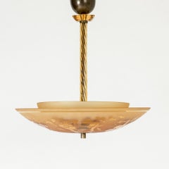 Swedish Grace Crystal Chandelier by Edward Hald, Orrefors, Sweden, 1920s