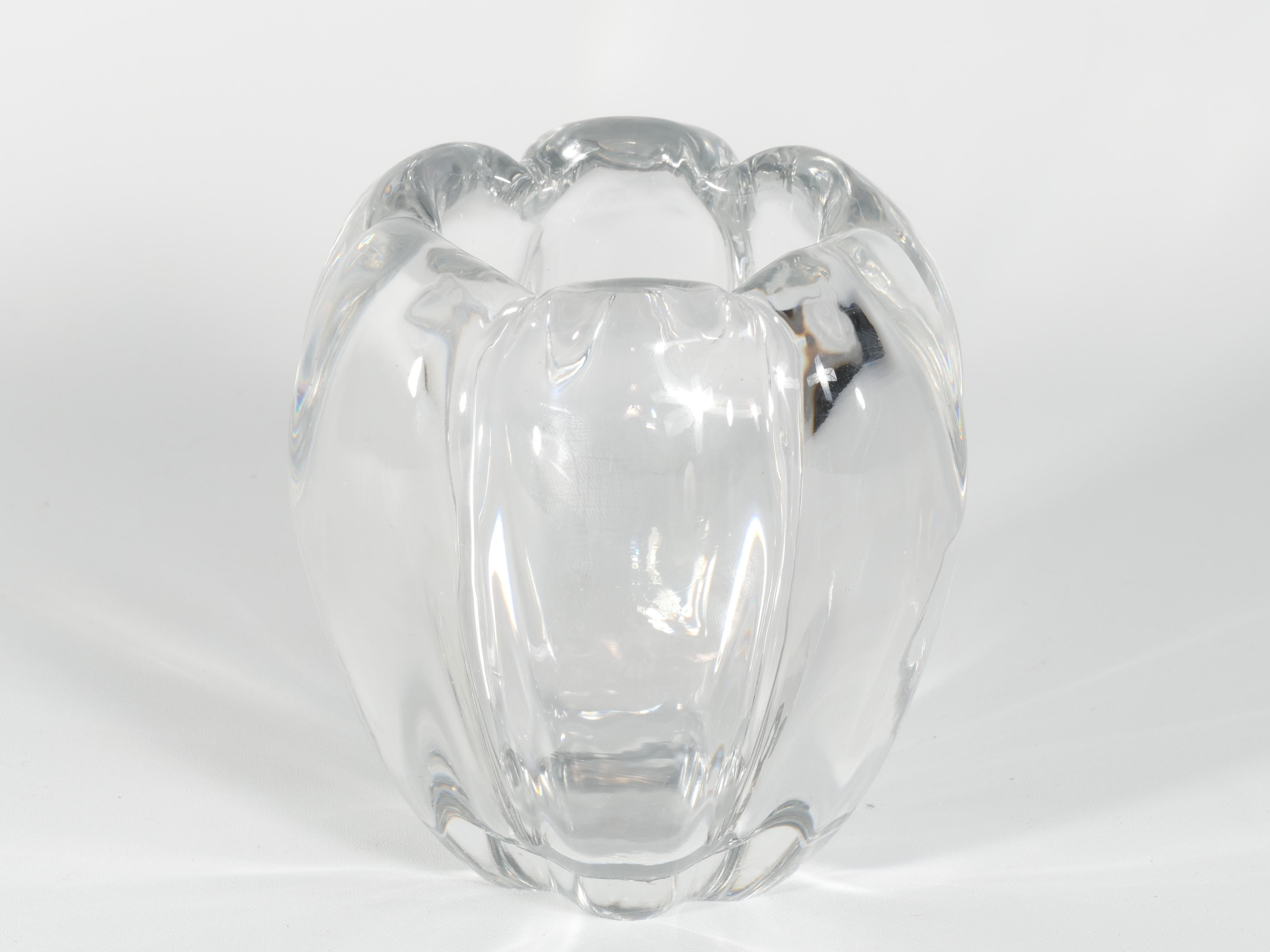 Swedish Grace Crystal Glass Vase Stella Polaris by Vicke Lindstrand for Orrefors In Good Condition For Sale In Grythyttan, SE