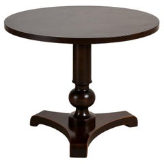Swedish Grace Dark-Stained Birch Veneer Pedestal Table with Tripod Base, 1930s t