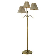 Swedish Grace Designer, Floor Lamp, Brass, Sweden, 1940s