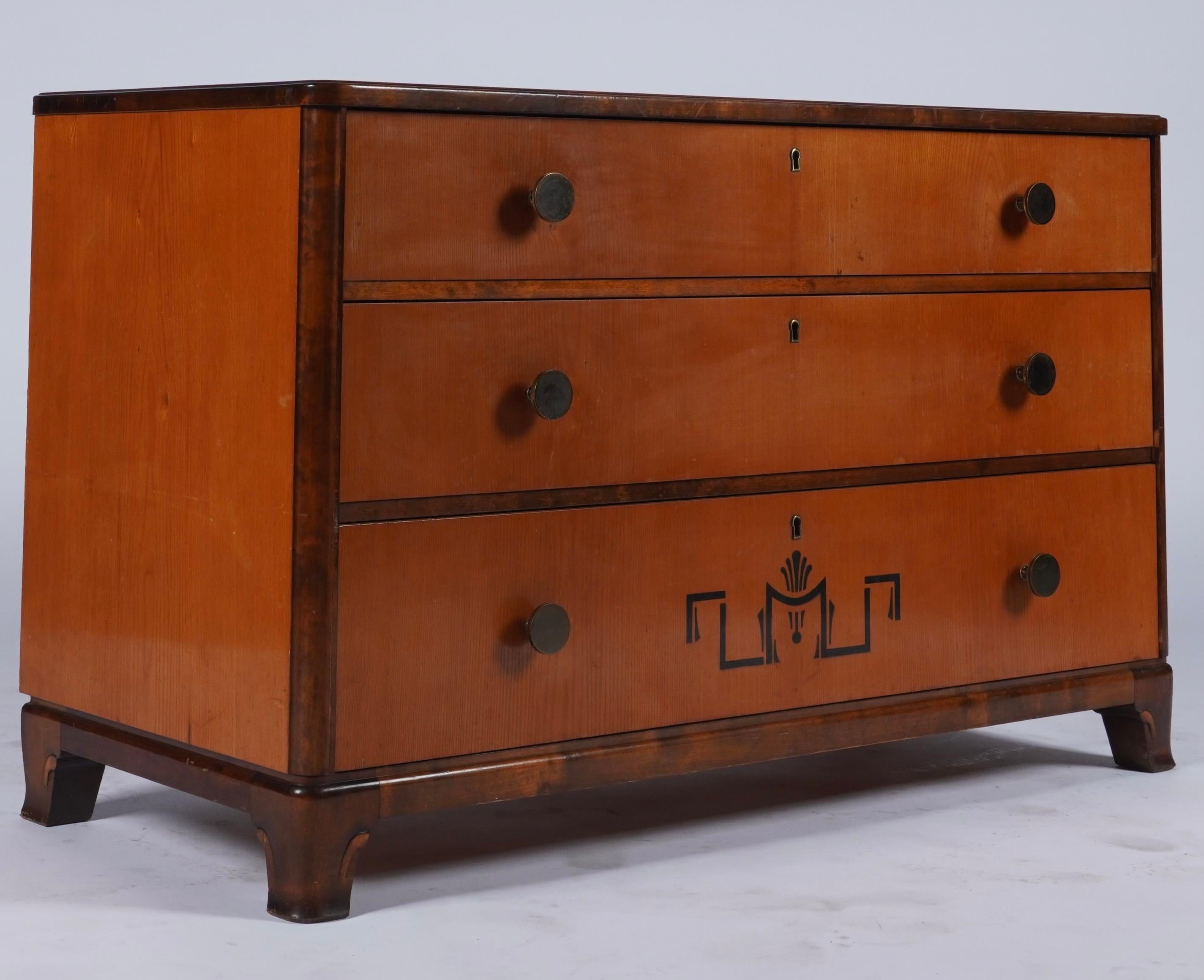 Mid-20th Century Swedish Grace Dresser in Elm For Sale
