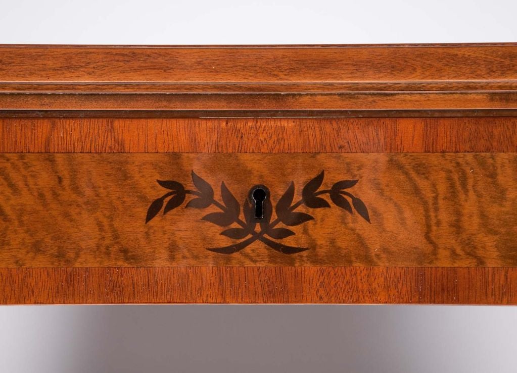 Art Deco Exotic Wood Inlay Desk by Andrew Szoeke In Good Condition For Sale In New York, NY