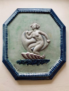 Relief mural en céramique de la Faïence de la Grâce suédoise, Vénus, par Ivar Johansson, 1919
