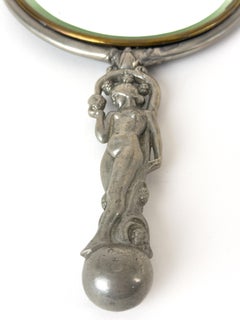 Miroir à main figuratif en étain Swedish Grace par C.G. Hallberg, Stockholm, 1929