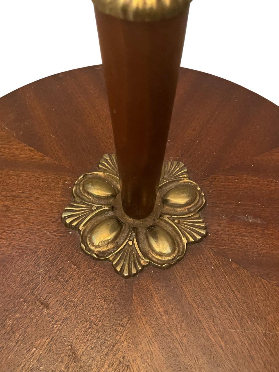 Mid-Century Swedish Floor Lamp with Silk Shades and Brass Detail, 1930s For Sale 3