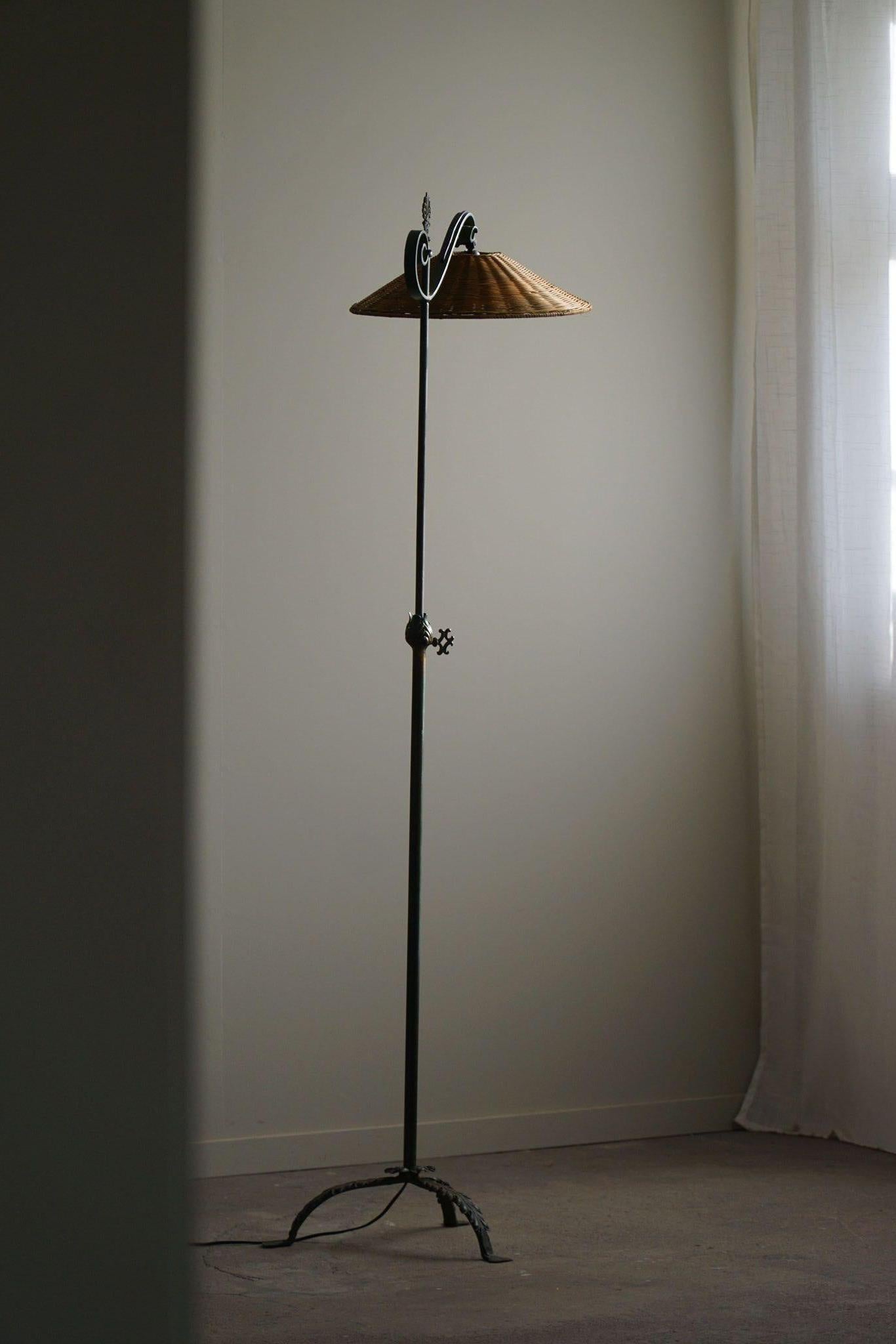 20th Century Swedish Grace, Floor Lamp in Steel, 
