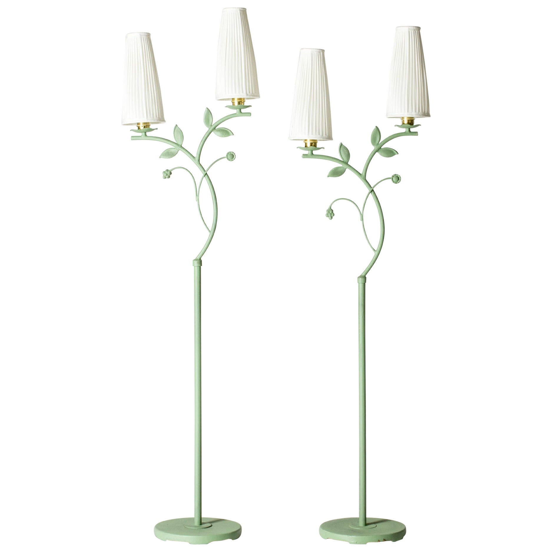 Swedish Grace floor lamps from Bjerkås Armatur, Sweden, 1940s