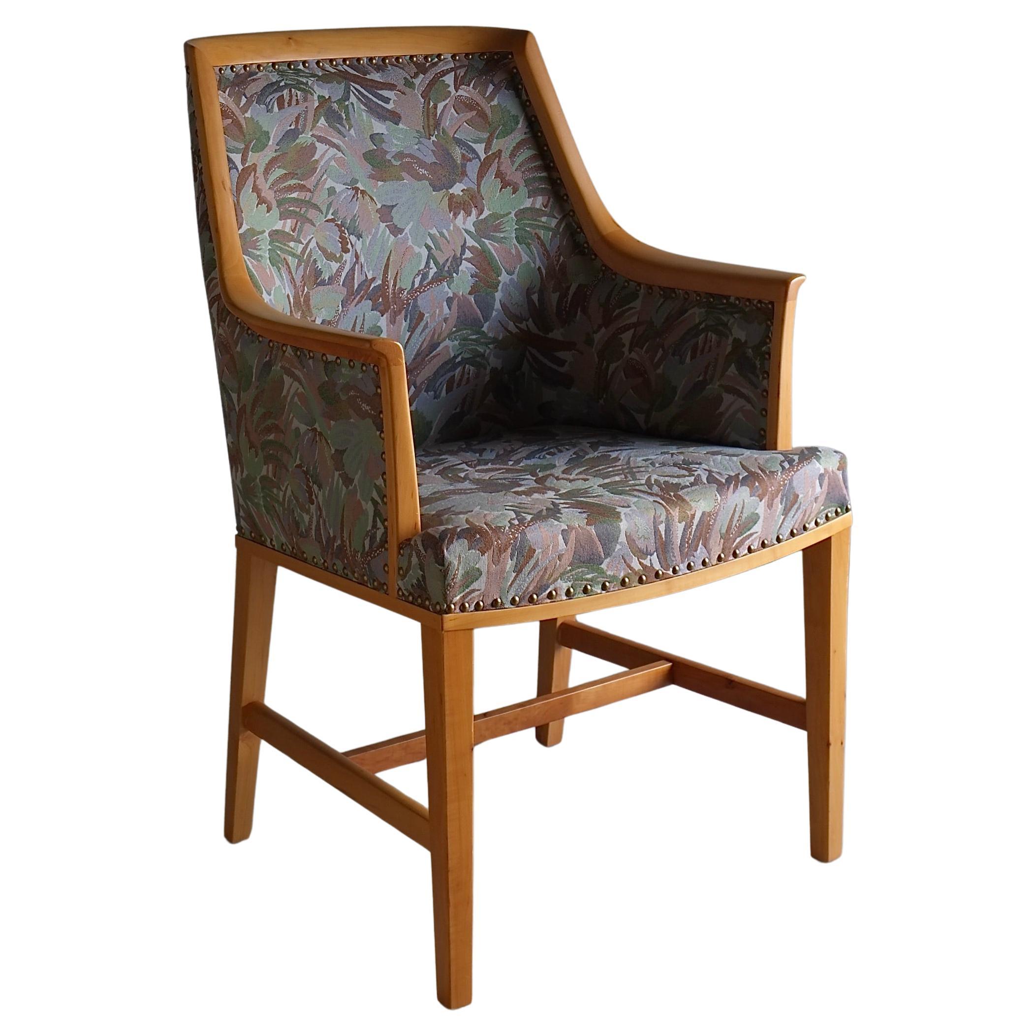 Swedish Grace Floral Birch Wood Armchair