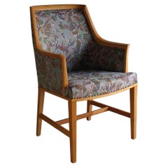 Swedish Grace Floral Birch Wood Armchair