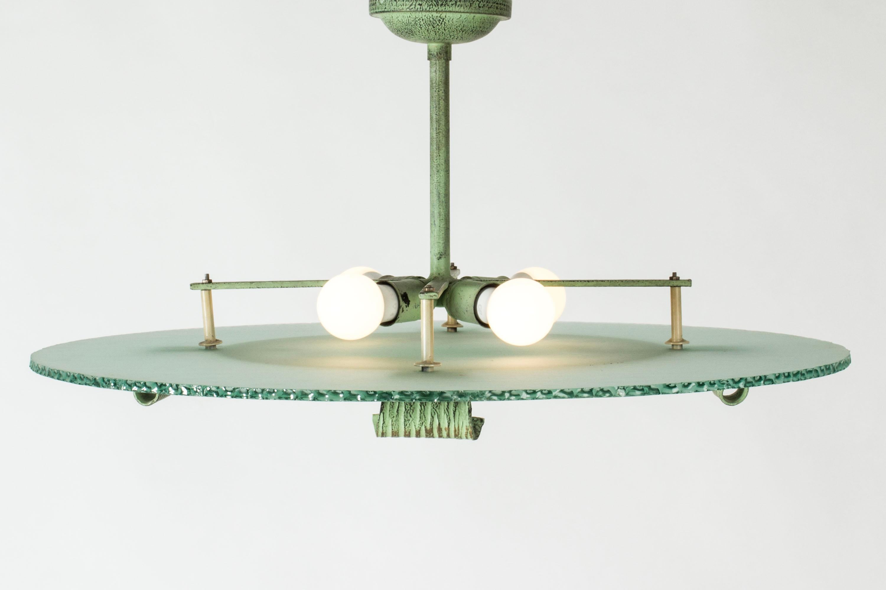 Lámpara sueca de techo Grace Flush Mount de Bjerkås Armatur, Suecia, década de 1940 en venta 5