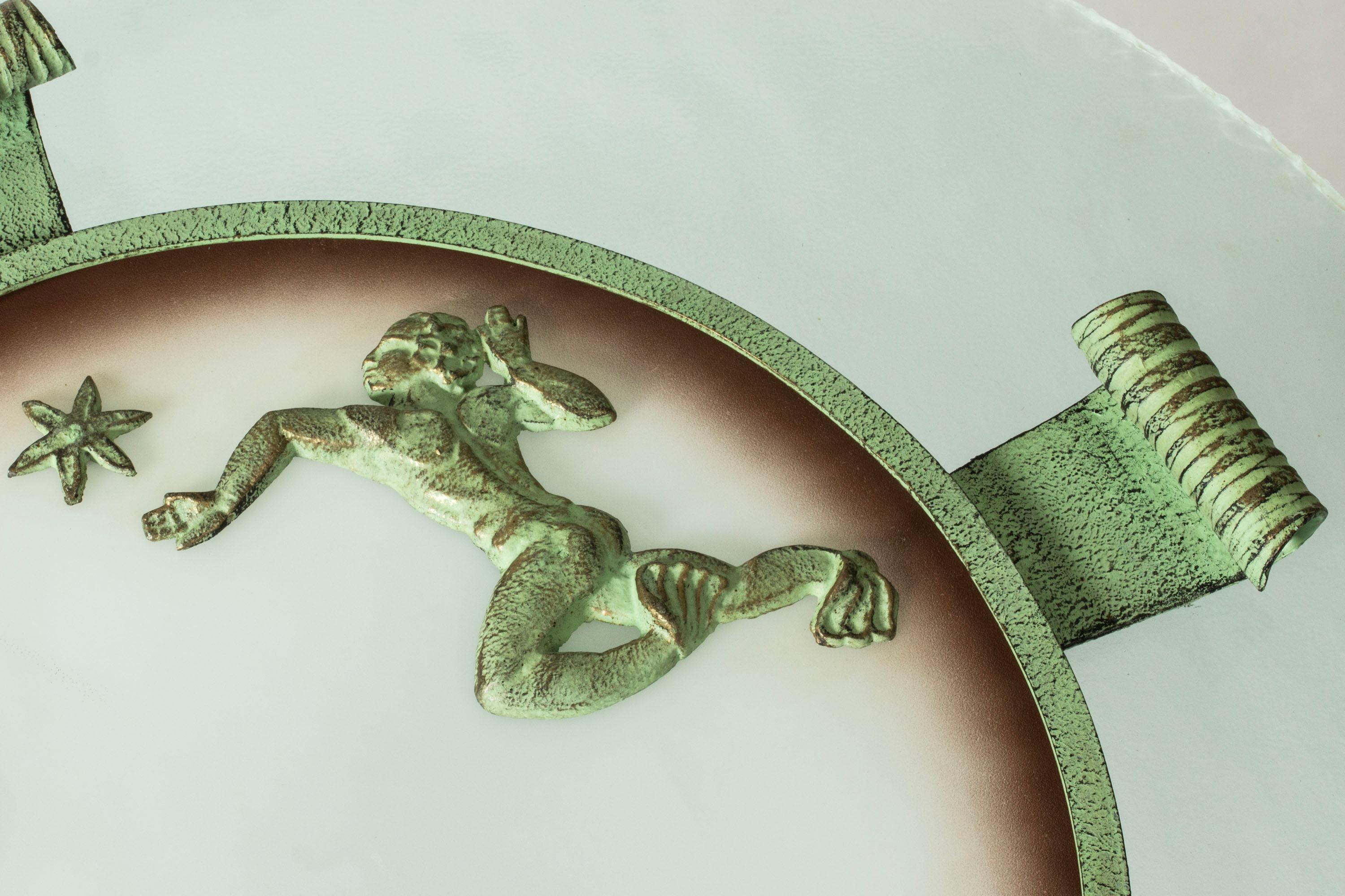 Lámpara sueca de techo Grace Flush Mount de Bjerkås Armatur, Suecia, década de 1940 Sueco en venta