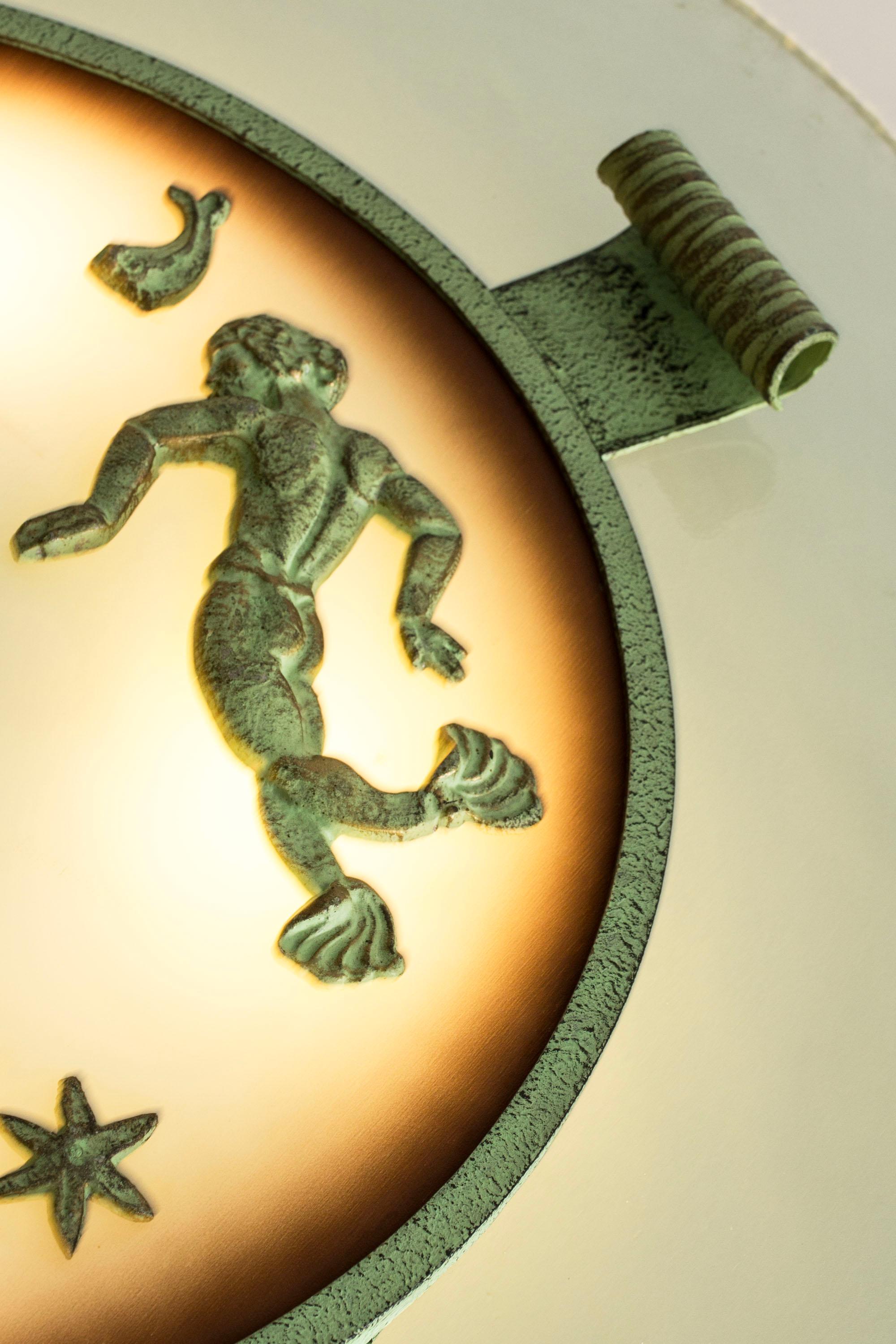 Lámpara sueca de techo Grace Flush Mount de Bjerkås Armatur, Suecia, década de 1940 Metal en venta