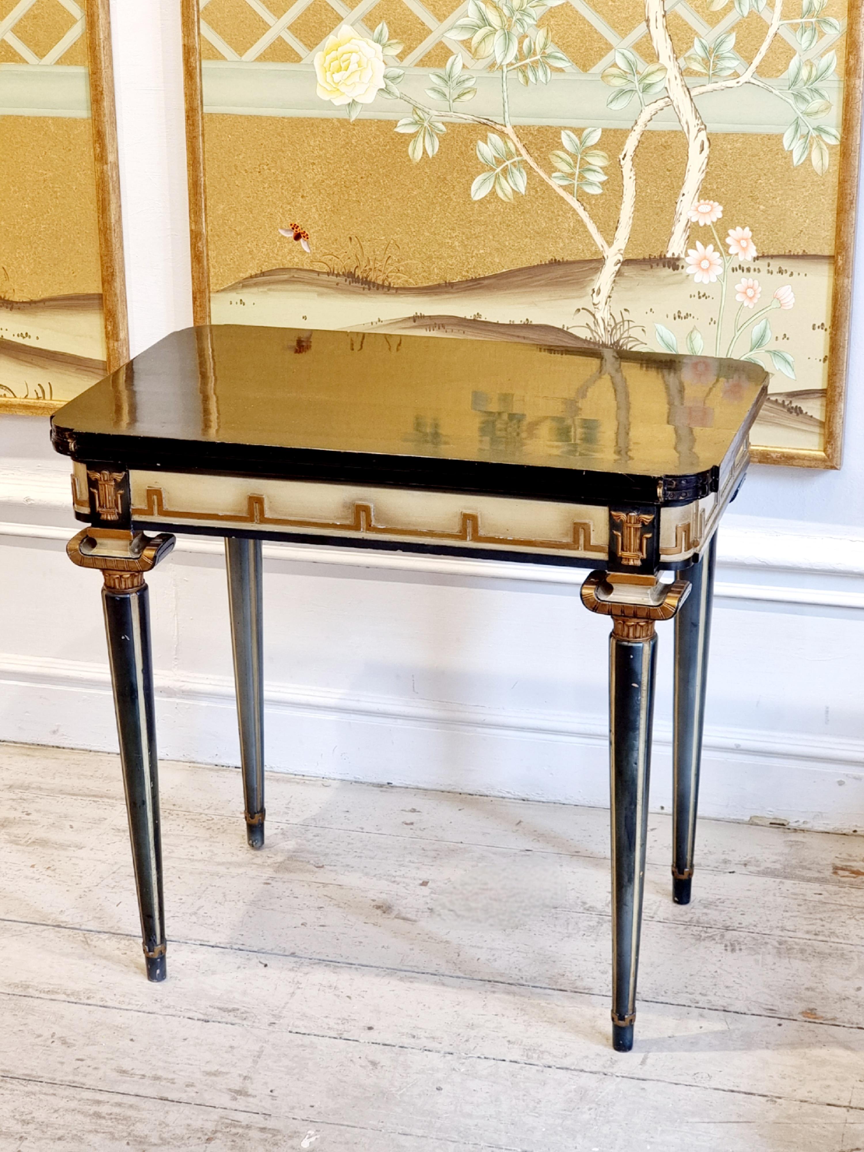 Swedish grace, game table with decor of meander in relief, 1920/30s.  For Sale 7