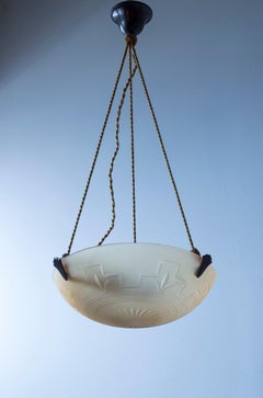 Suspension suédoise en verre gracieux par Erik Tidstrand pour Nordiska Kompaniet 1929