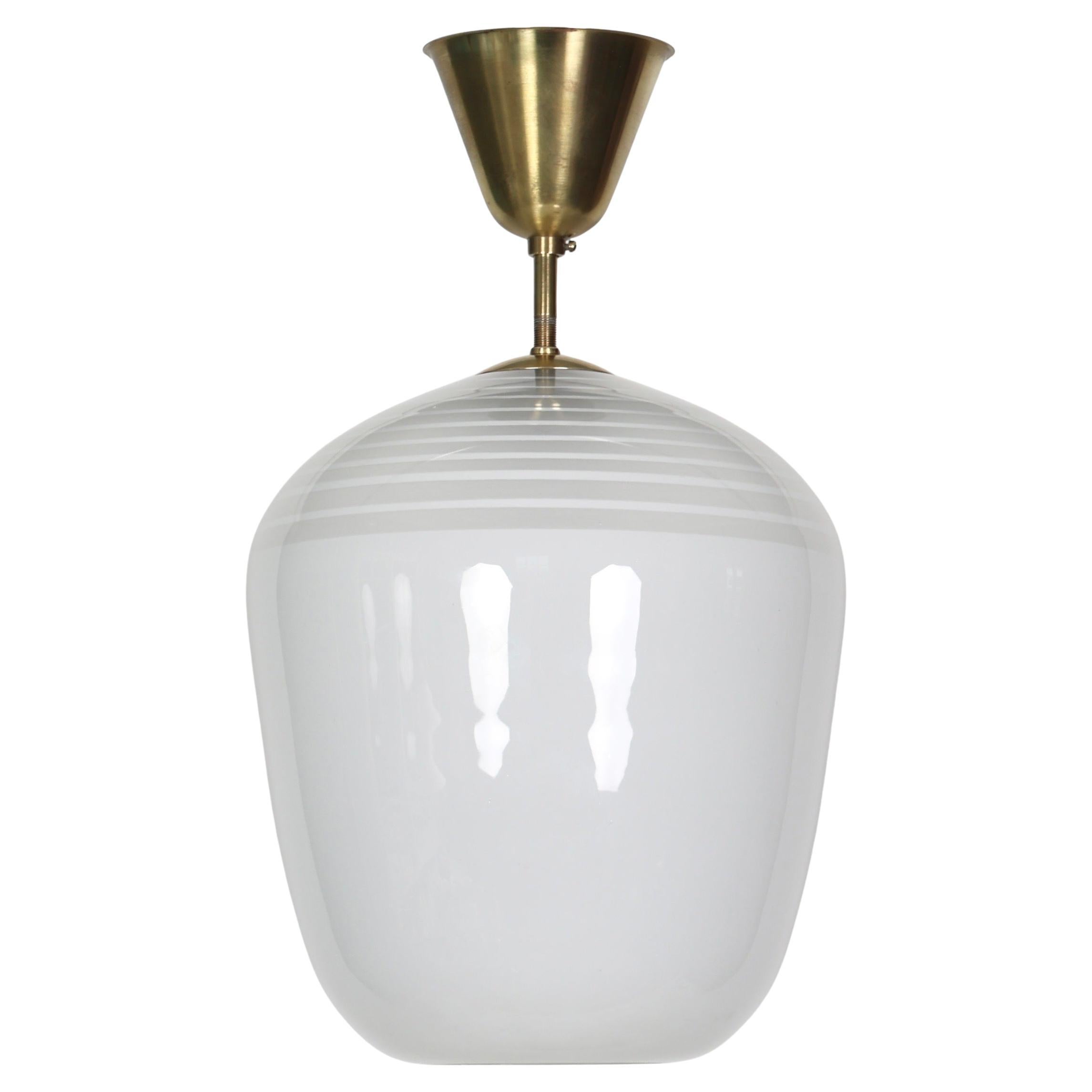 Lampada a sospensione svedese Grace Glass di ASEA, anni 
40, Svezia in vendita