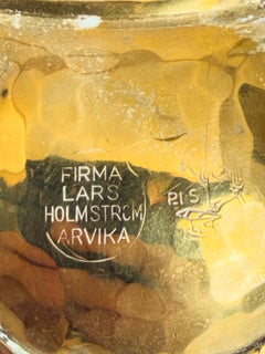 Swedish Grace Hand-Hammered Brass Tray by Lars Holmström, Arvika, 1920s–30s