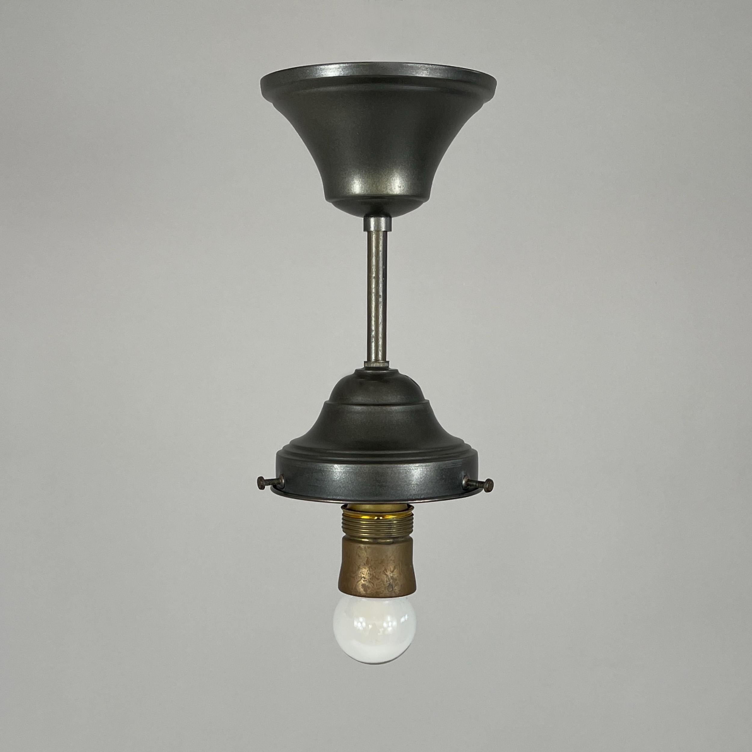 Swedish Grace Havanna Glass & Burnished Brass Pendant, Böhlmarks, 1920s to 1930s For Sale 4