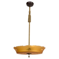 Swedish Grace Havanna Glass Flush Mount Ceiling Light, Sweden, 1920s–1930s