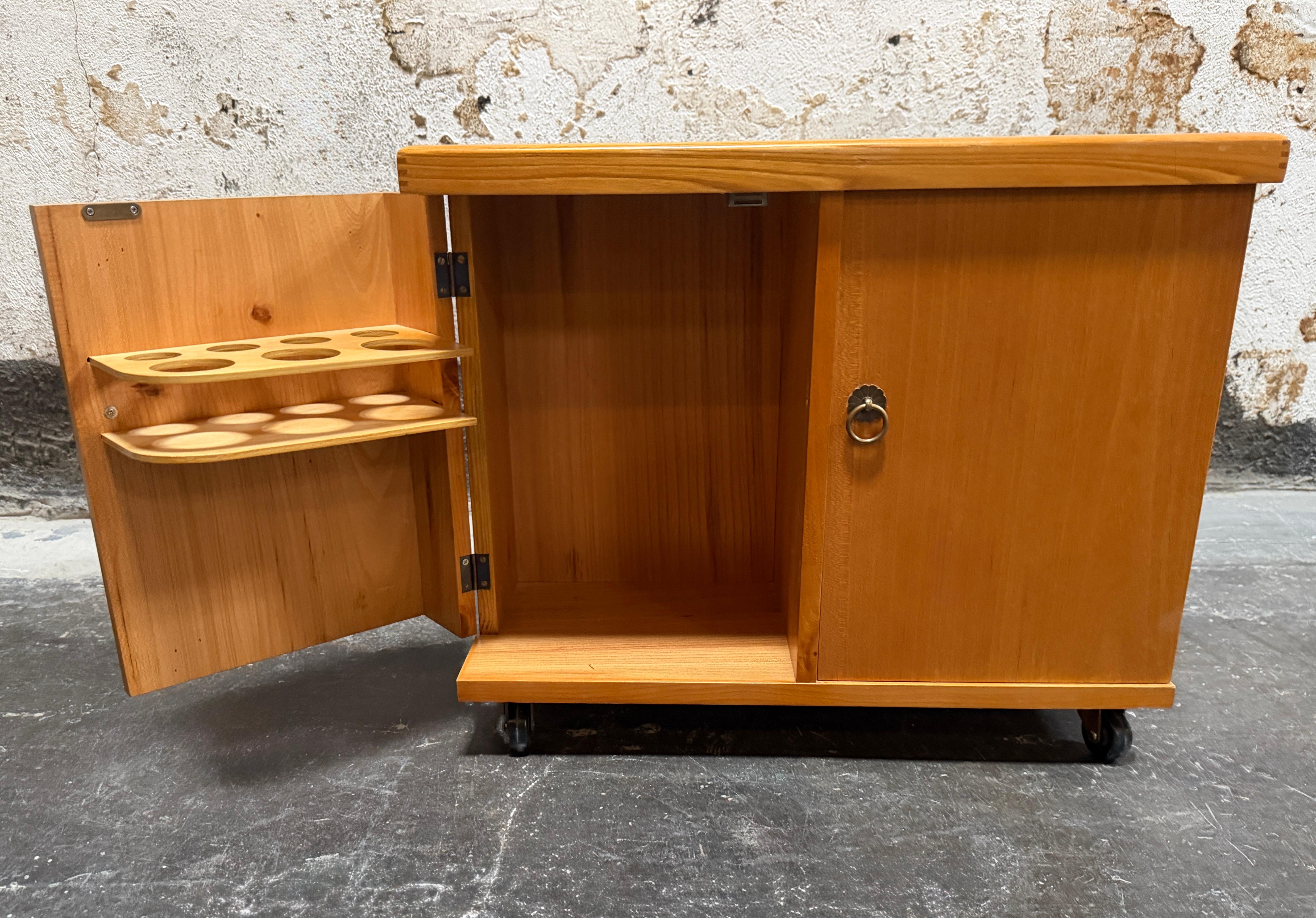 Swedish Grace Art Deco Intarsia Bar Cabinet End Table by Mjölby Intarsia c. 1930 For Sale 2