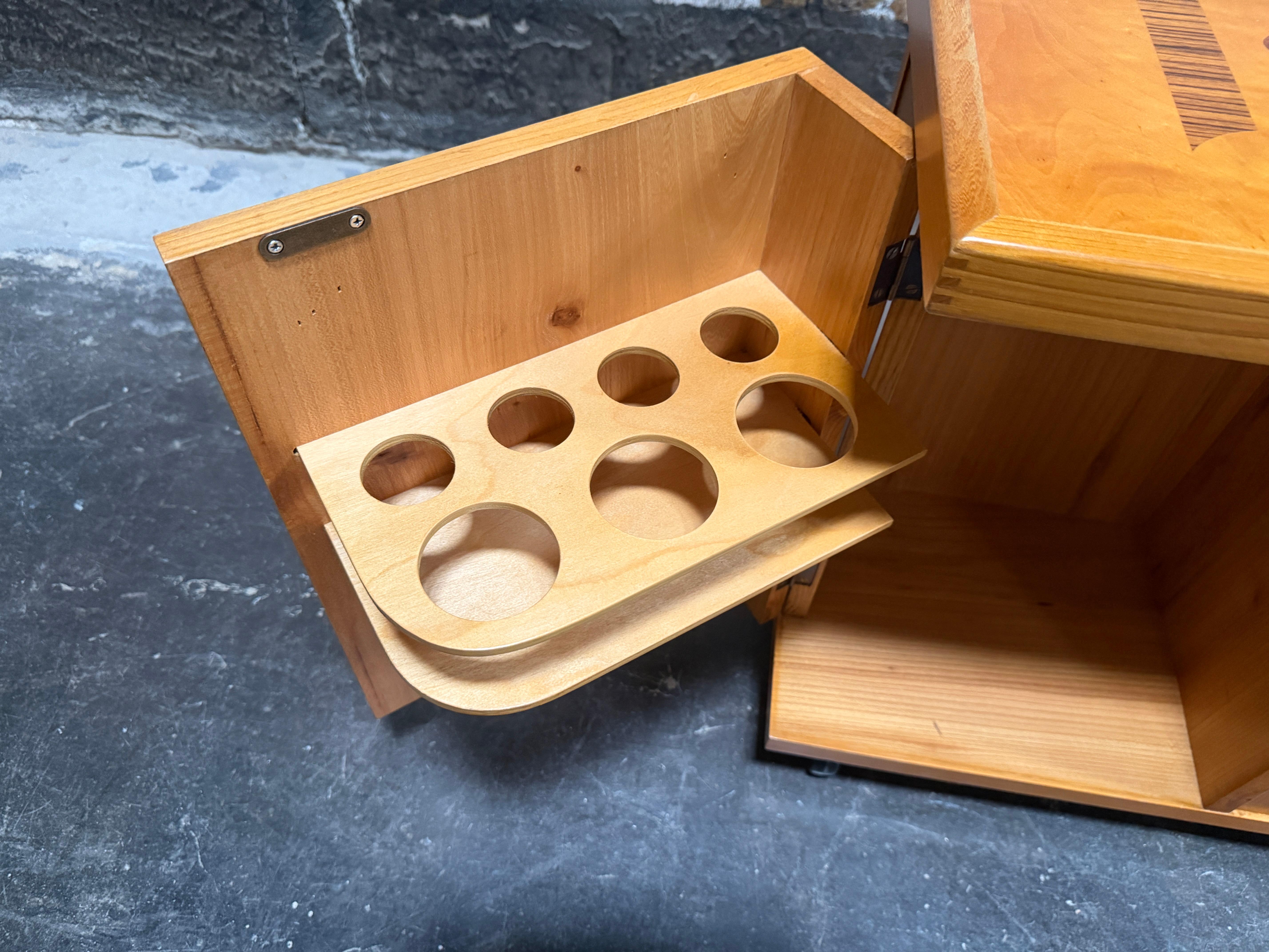 Swedish Grace Art Deco Intarsia Bar Cabinet End Table by Mjölby Intarsia c. 1930 For Sale 3