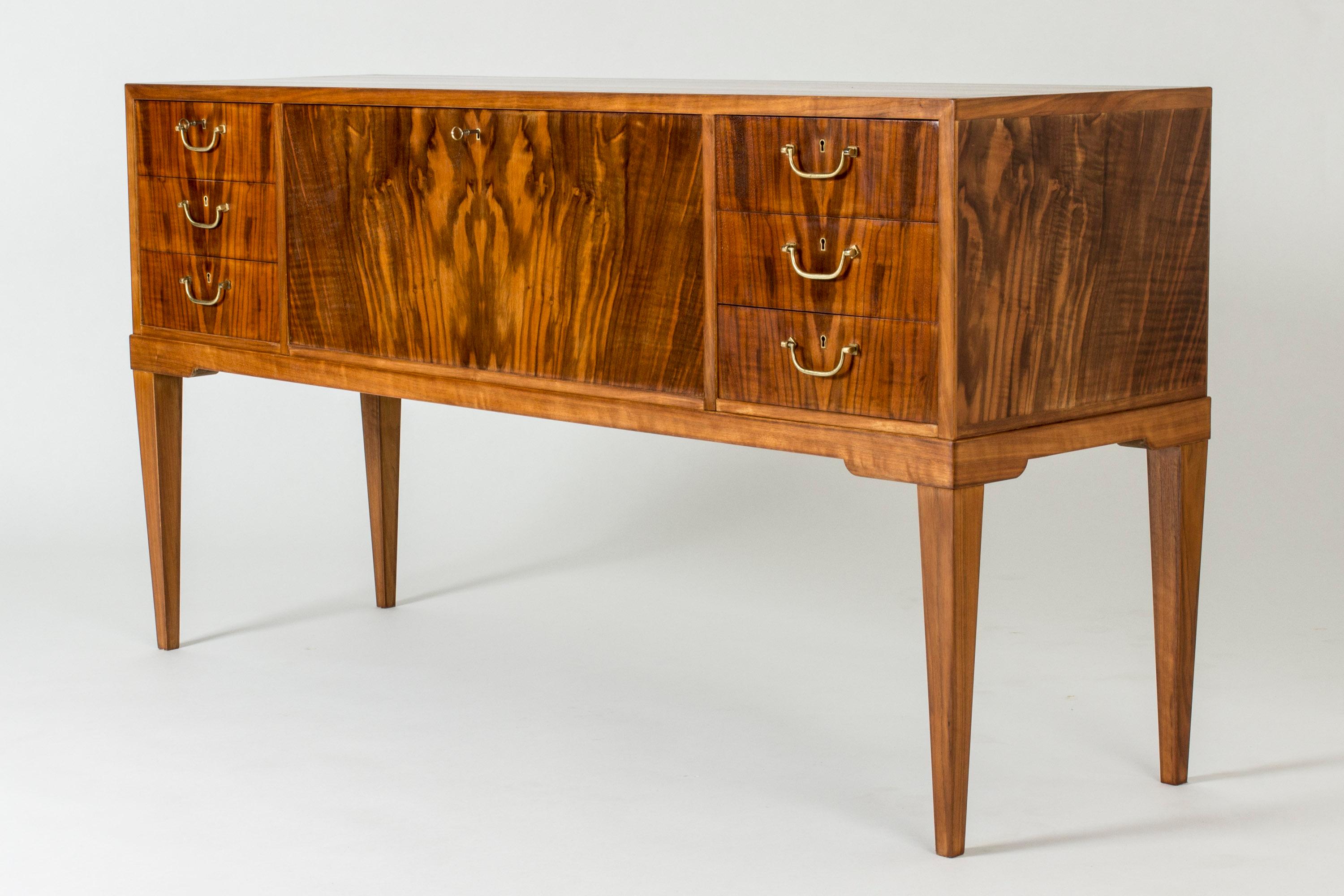 Swedish Grace Mahogany Inlaid Sideboard/Credenza by Mobilia, Sweden, 1940s In Good Condition In Stockholm, SE