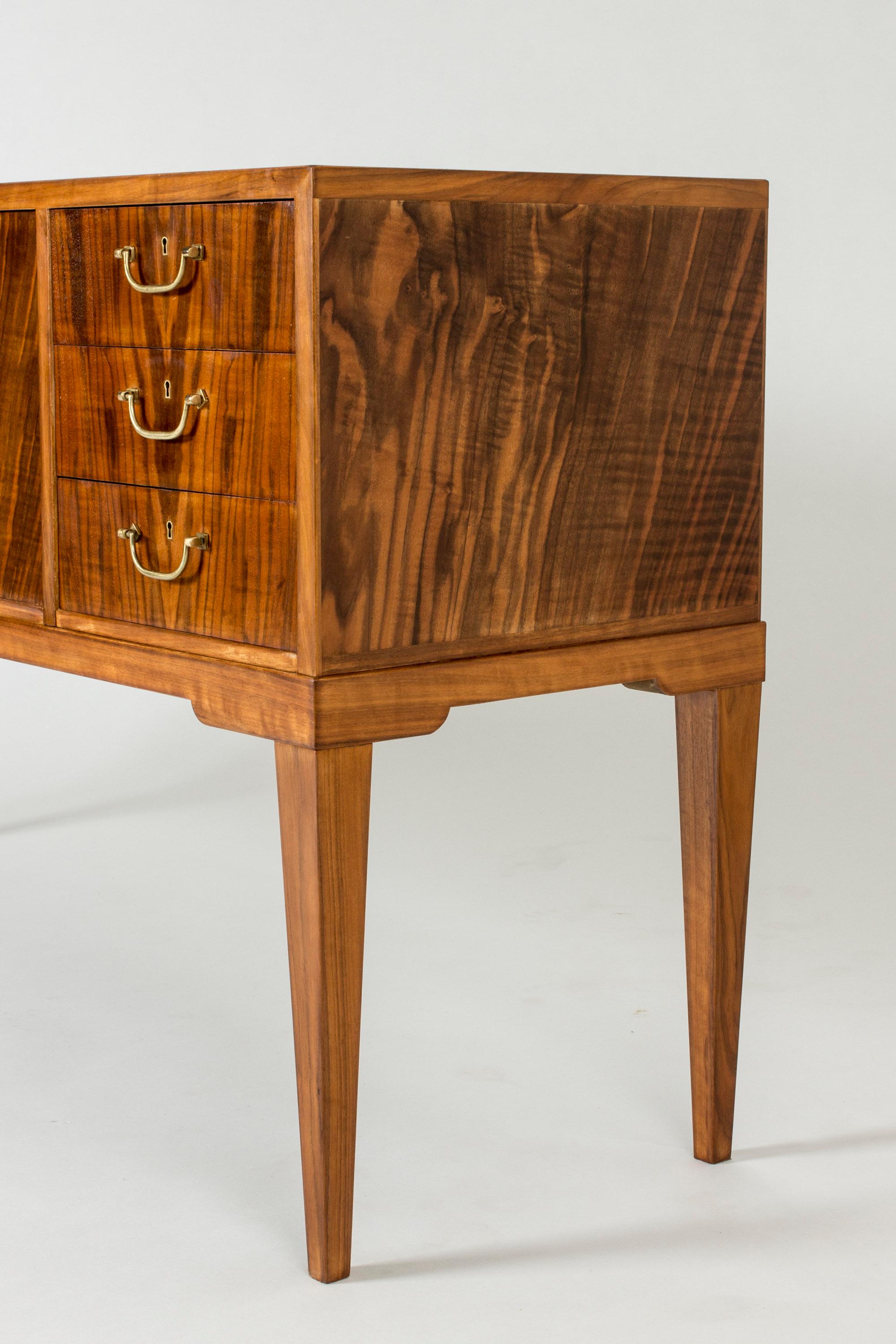 Swedish Grace Mahogany Inlaid Sideboard/Credenza by Mobilia, Sweden, 1940s 1