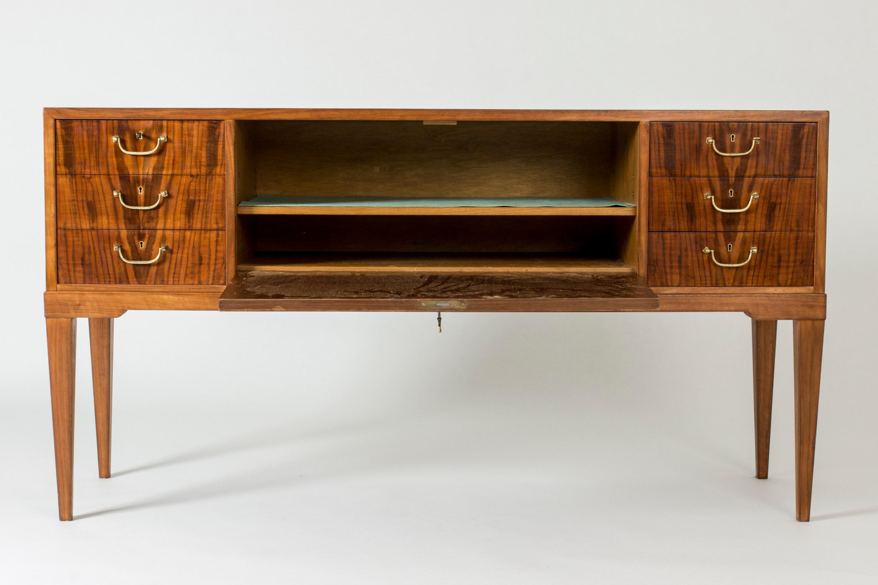 Swedish Grace Mahogany Inlaid Sideboard/Credenza by Mobilia, Sweden, 1940s 3