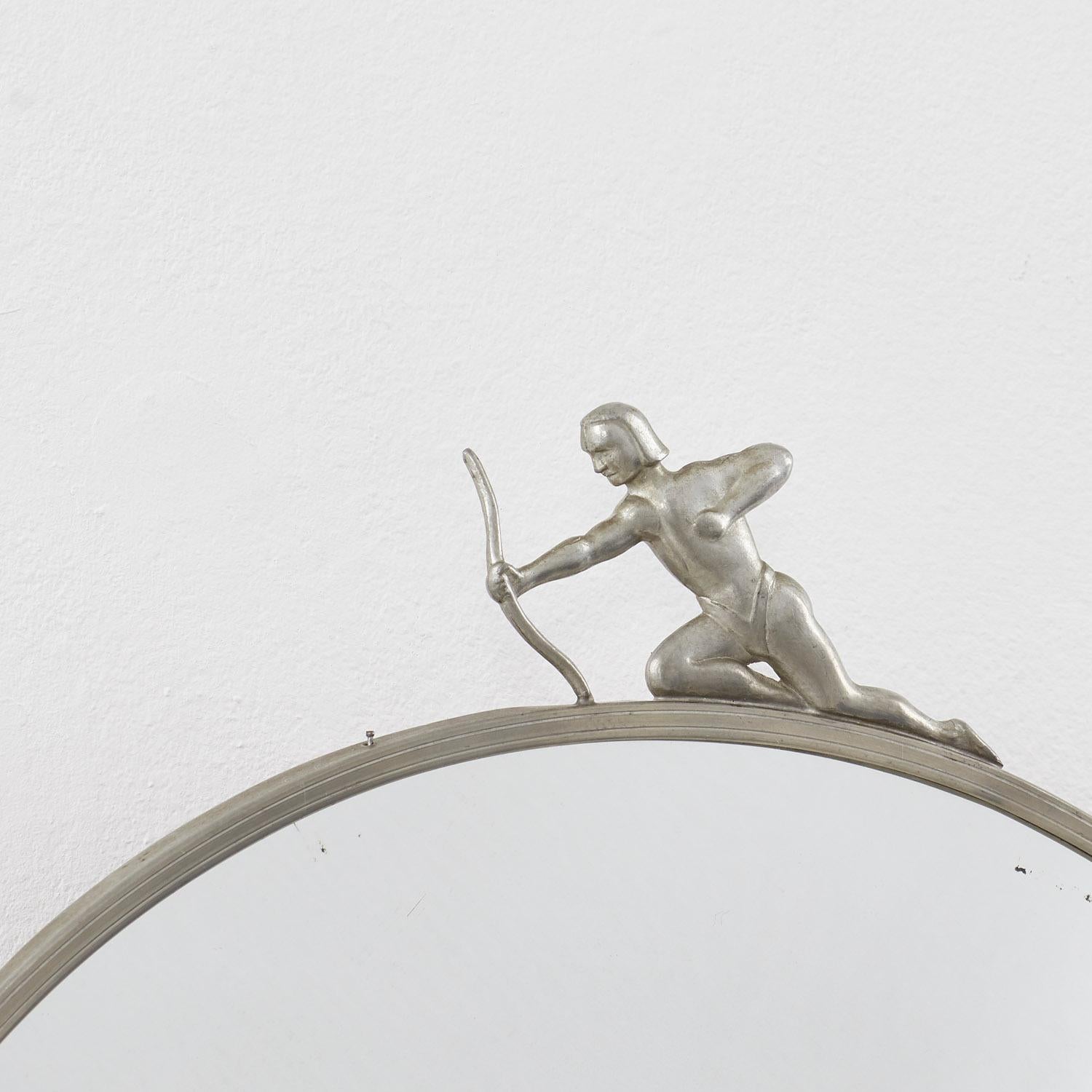 Early 20th Century Swedish Grace mirror with archer - Sweden, 1920s For Sale
