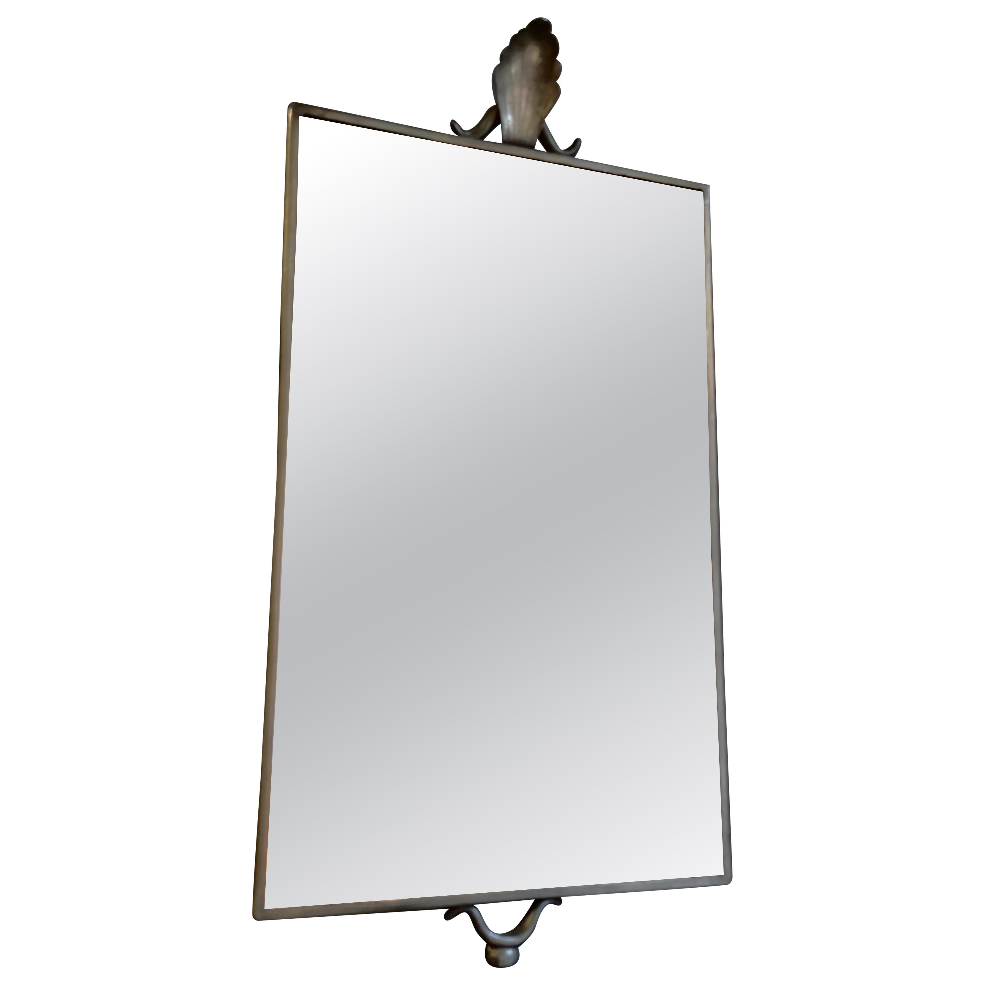 Swedish Grace, specchio con cornice in peltro, Nils Fougstedt per Svenskt Tenn. in vendita