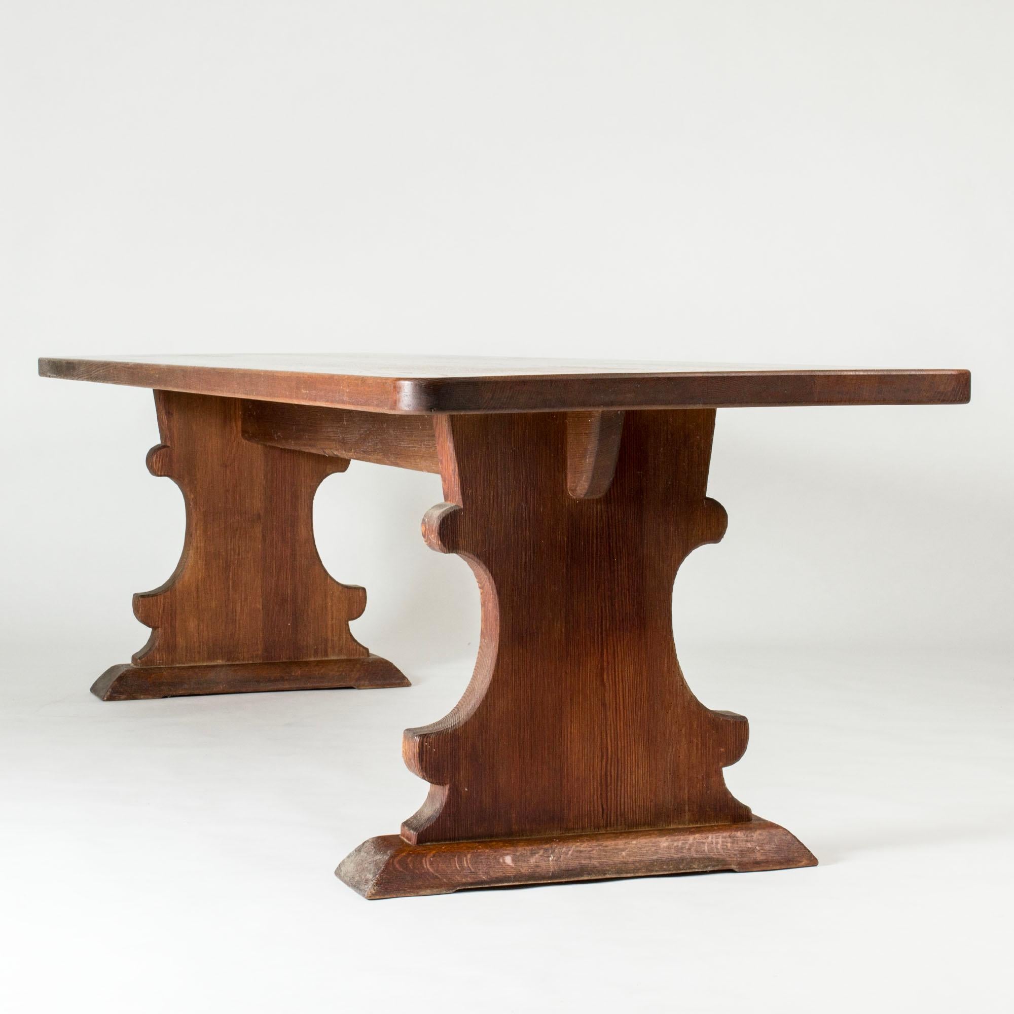 Scandinavian Modern Swedish Grace Oak Oversized Dining Table, Sweden, 1920s