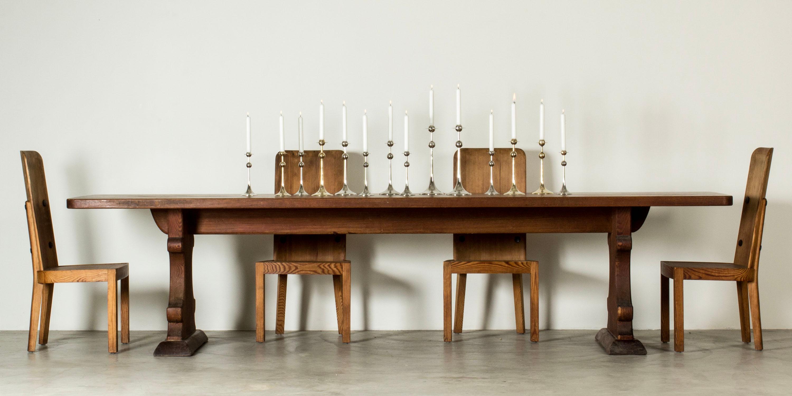 Swedish Grace Oak Oversized Dining Table, Sweden, 1920s 2