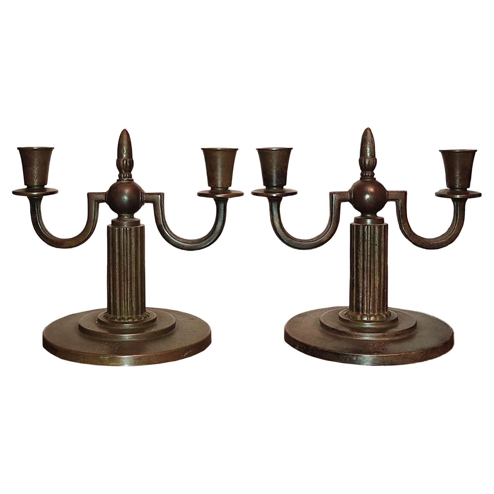 Antique Metal Candle Holders Christmas Tree Art Deco Set Lot of 12