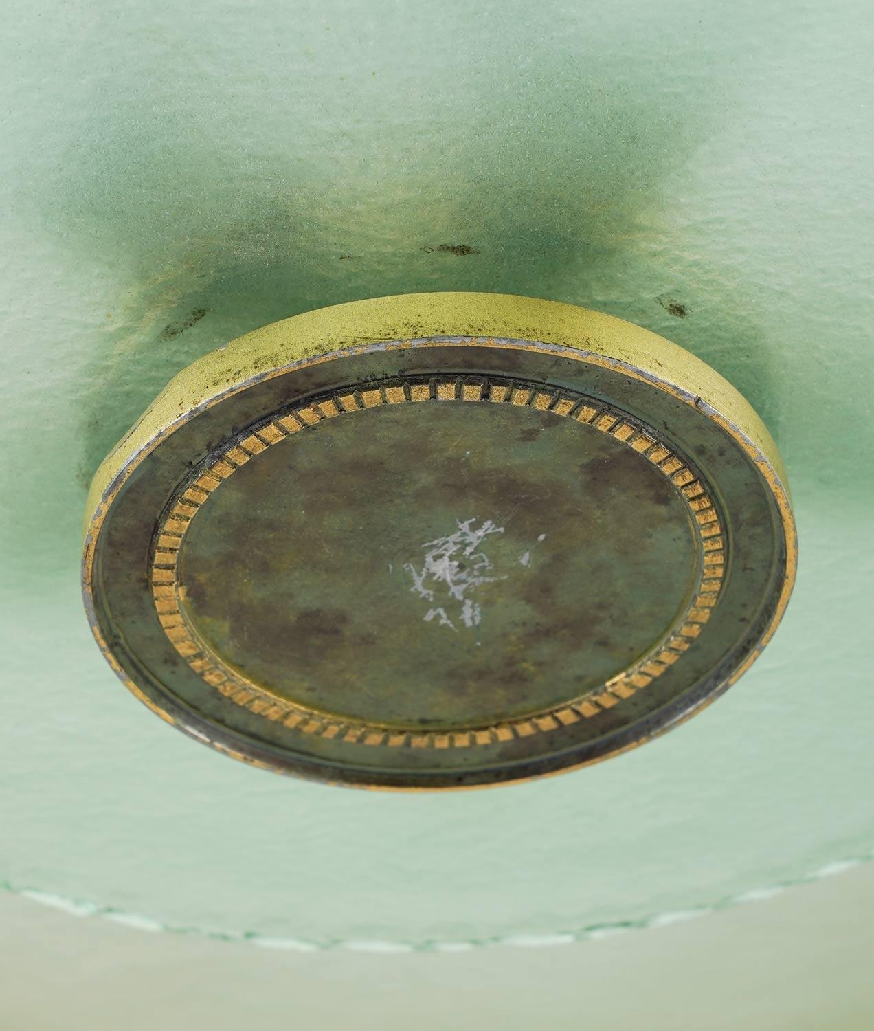 20th Century Swedish Grace Pendant in Glass and Patinated Brass For Sale