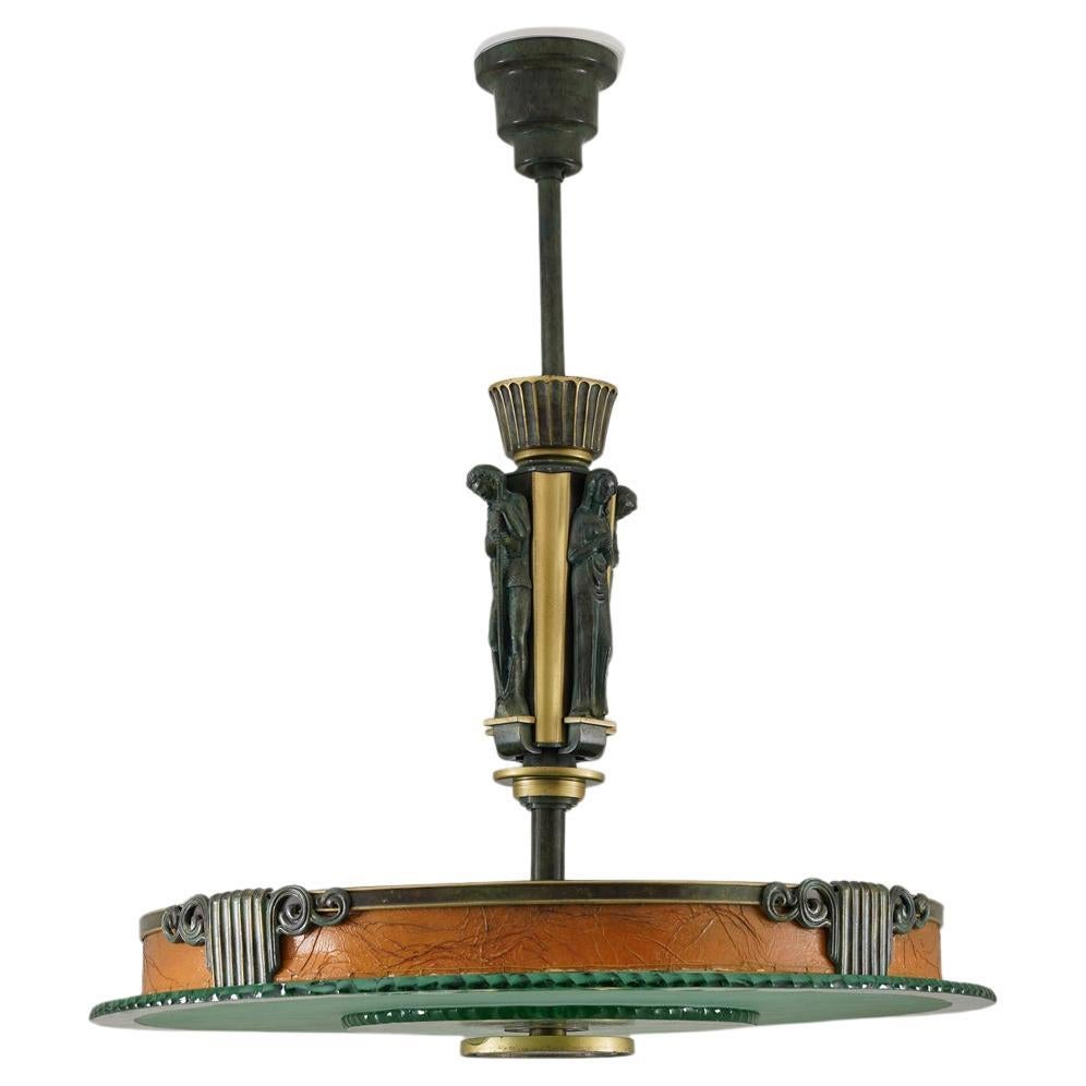 Swedish Grace Pendant in Glass and Patinated Brass