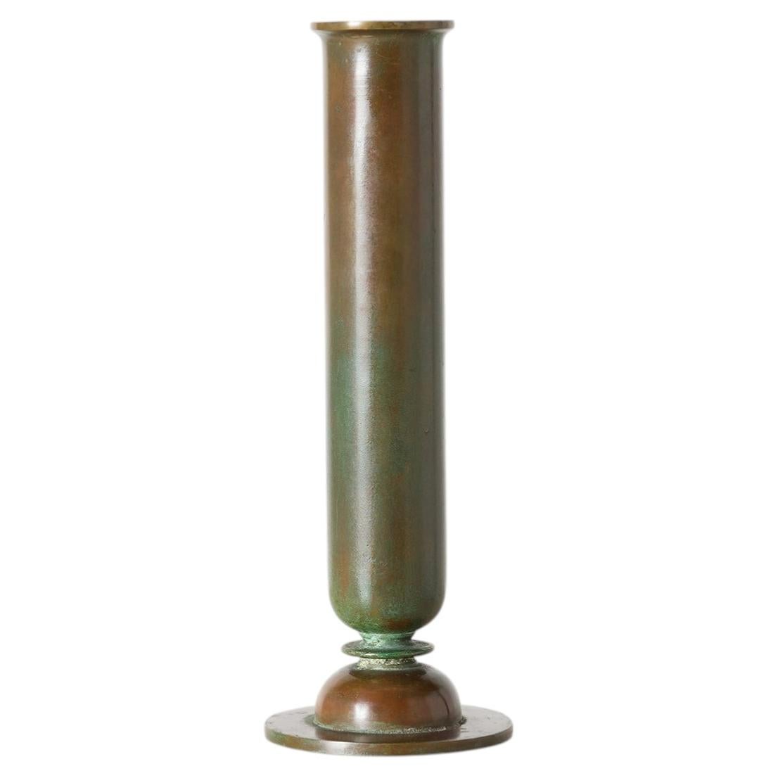 Swedish Grace Period Bronze Vase by Sune Bäckström, Patinated, 1920s