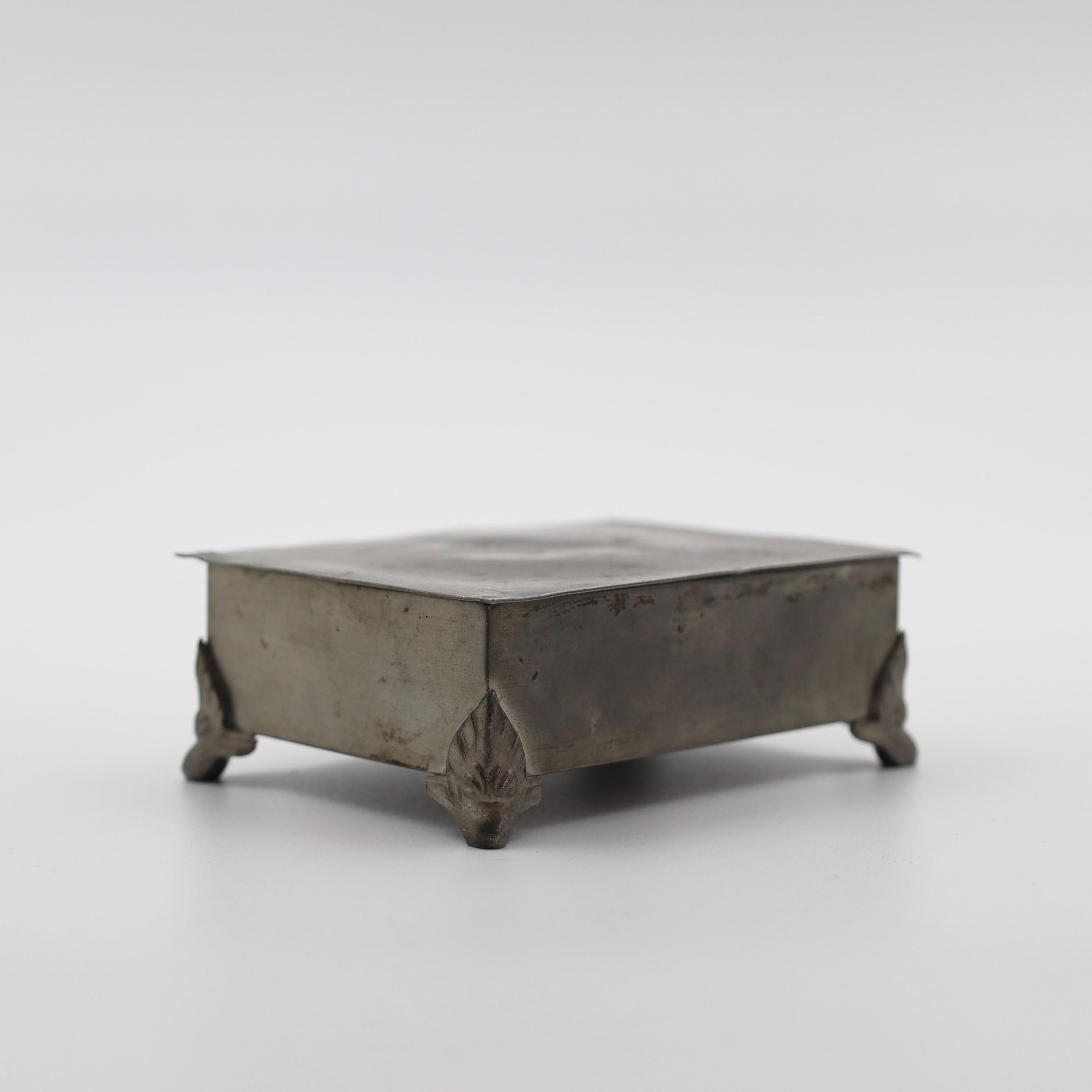 Mid-20th Century Swedish Grace Pewter casket by Thorild Knutsson, 1940s, Sweden For Sale